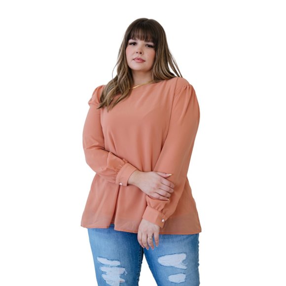 🧡🧡🧡 Zenana Once Upon A Time Plus Size Chiffon Blouse 🧡🧡🧡 - Picture 2 of 11